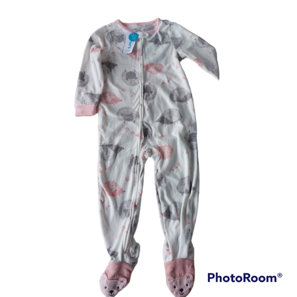 3/$20 Carter Girl Hedgehog Footie Pajama. - Picture 1 of 9